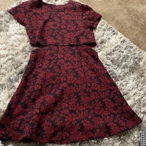 Black and red floral dress